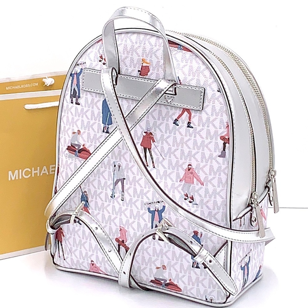 MICHAEL KORS ADINA MEDIUM BACKPACK BRIGHT WHITE MULTI COLOR - Picture 3 of 16